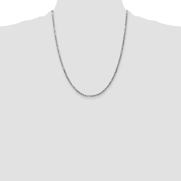 Necklaces 14k White Gold 25mm DC Milano Rope Chain 816 grams Qgold Necklaces 14k White Gold 25mm DC Milano Rope Chain 816 grams Qgold