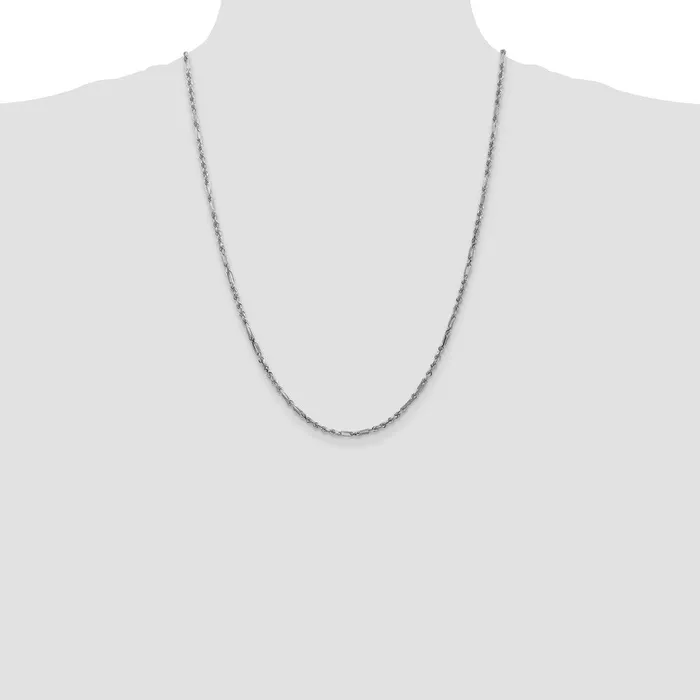 Necklaces 14k White Gold 25mm DC Milano Rope Chain 816 grams Qgold Necklaces 14k White Gold 25mm DC Milano Rope Chain 816 grams Qgold