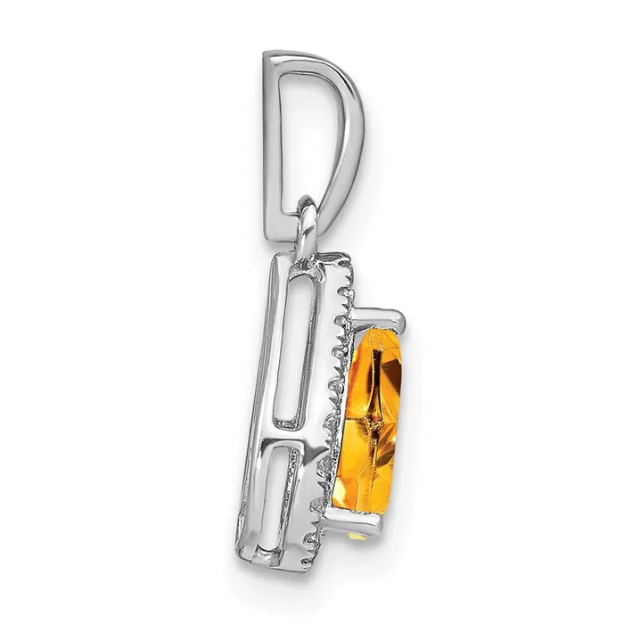 Necklaces 14k White Gold Pear Citrine and Diamond Halo Pendant 095 grams Qgold Necklaces 14k White Gold Pear Citrine and Diamond Halo Pendant 095 grams Qgold