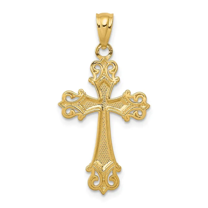 Necklaces 14k Yellow Rhodium 15 mm DC Cross Pendant 056 grams Qgold