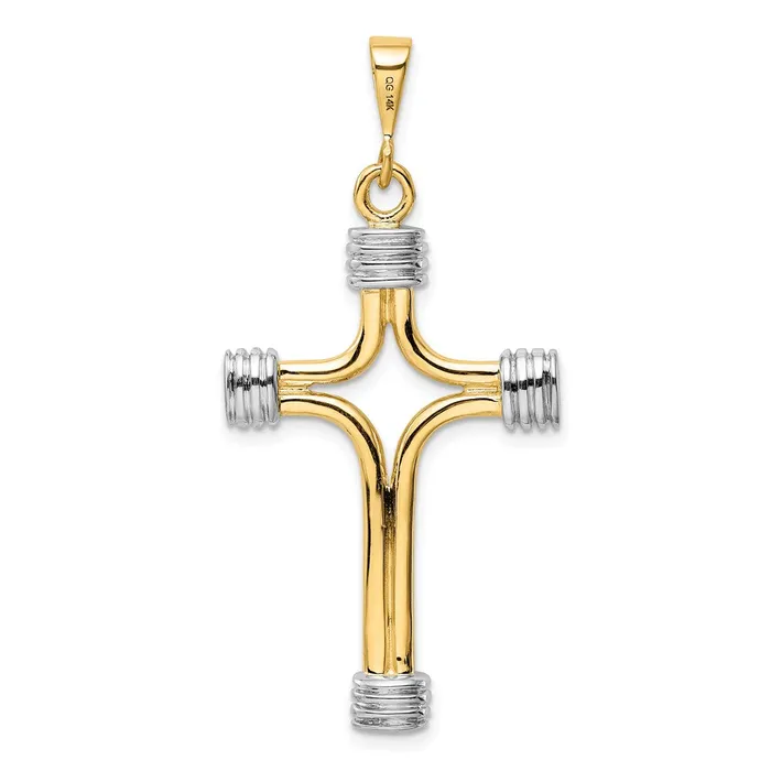 Necklaces 14k Yellow Rhodium 235 mm Fancy Cross Pendant 517 grams Qgold Necklaces 14k Yellow Rhodium 235 mm Fancy Cross Pendant 517 grams Qgold