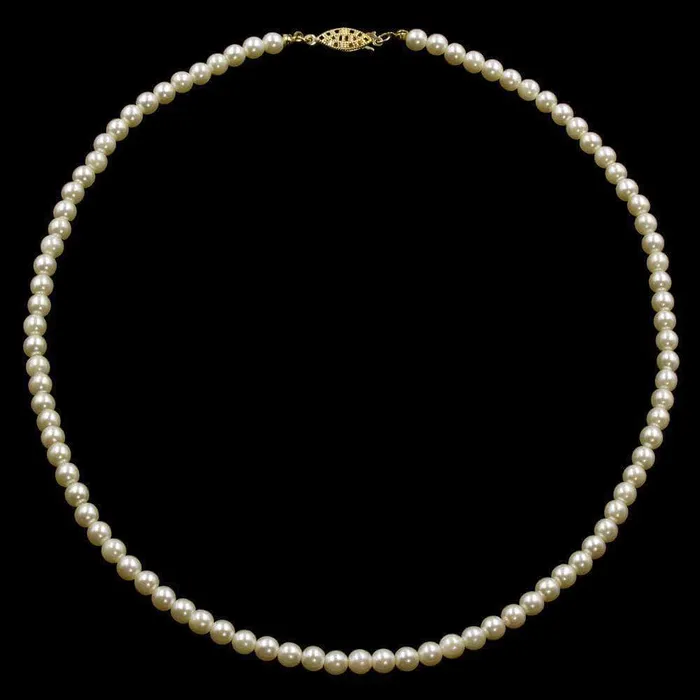 Necklaces 4000 958820 6mm Simulated Ivory Pearl Necklace 20