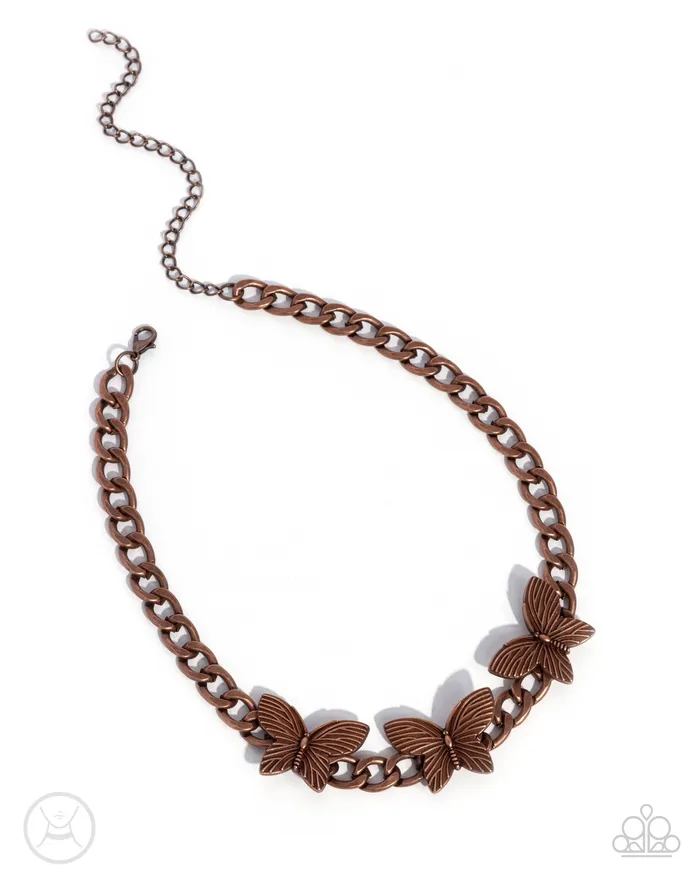 Necklaces Aerial Ambition Copper Butterfly Choker Necklace Paparazzi Paparazzi Accessories Necklaces Aerial Ambition Copper Butterfly Choker Necklace Paparazzi Paparazzi Accessories
