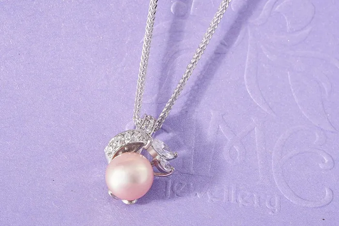 Necklaces AME Jewellery 8mm Lavender Freshwater Pearl Pendant Necklace in Sterling Silver