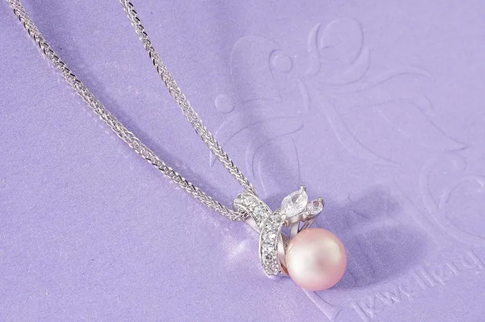 Necklaces AME Jewellery 8mm Lavender Freshwater Pearl Pendant Necklace in Sterling Silver