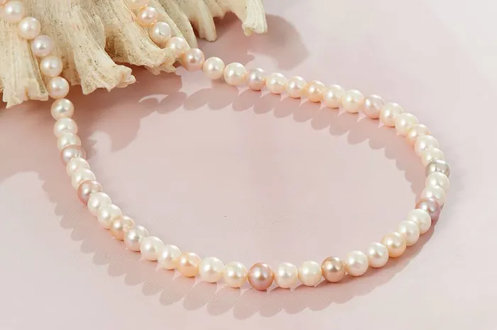 Necklaces AME Jewellery Multicolor Freshwater Pearl Strand Necklace with Sterling Silver Clasp