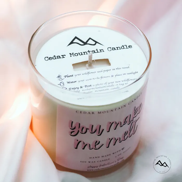 Necklaces Cedar Mountain Candle You Make Me Melt Valentines Day Soy Candle 9 oz Whiskey Glass Jar Choose Your Scent