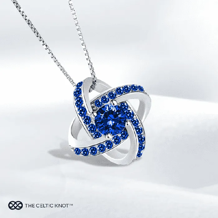 Necklaces Celtic Knot 18K Sapphire Pendant Celtic Knot Jewellery