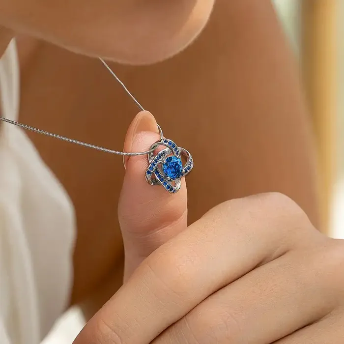 Necklaces Celtic Knot 18K Sapphire Pendant Celtic Knot Jewellery