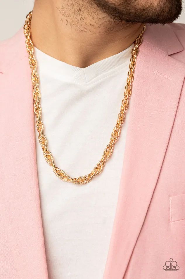 Necklaces Extra Entrepreneur Gold Oval Chain Urban Necklace Paparazzi Paparazzi Accessories