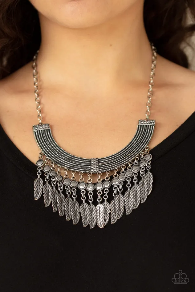 Necklaces Fierce in Feathers Paparazzi Silver Frame Feather Charm Necklace Paparazzi Accessories Necklaces Fierce in Feathers Paparazzi Silver Frame Feather Charm Necklace Paparazzi Accessories