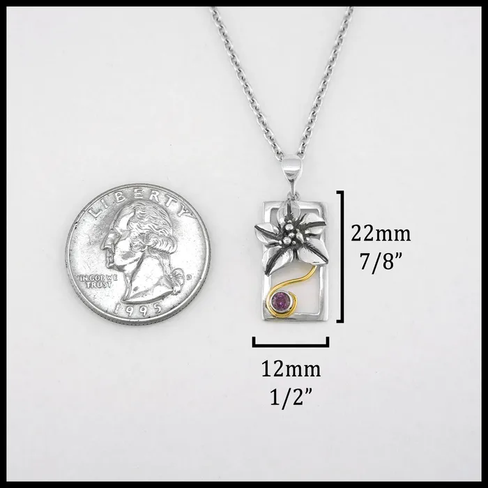 Necklaces Framed flower and Grape Garnet Pendant Tom Carter