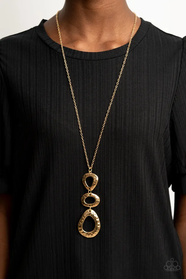 Necklaces Gallery Artisan Gold Hammered Pendant Necklace Paparazzi Paparazzi Accessories