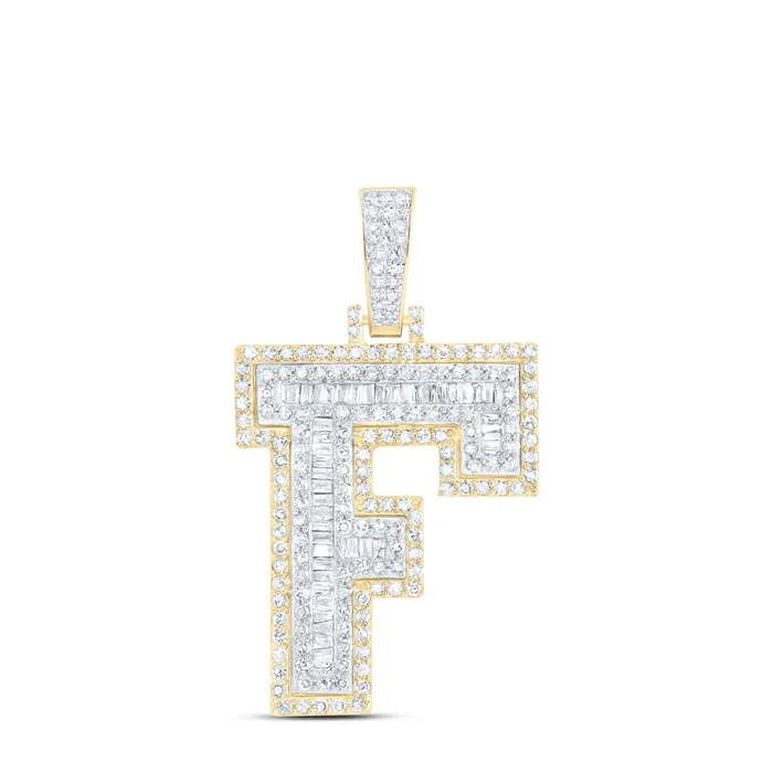 Necklaces GND 10Kt Yellow Gold 78CtwDia Nk Initial F Mens Pendant 559 grams Necklaces GND 10Kt Yellow Gold 78CtwDia Nk Initial F Mens Pendant 559 grams