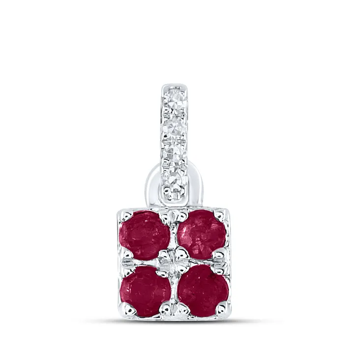 Necklaces GND 14Kt White Gold 001CtwDia Nke 18CtRuby Natural Gem Pendant 098 grams Necklaces GND 14Kt White Gold 001CtwDia Nke 18CtRuby Natural Gem Pendant 098 grams