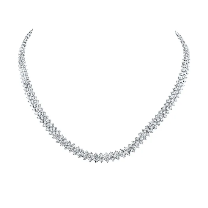 Necklaces GND Gold 18inch Fashion Necklace 1934 Cttw Round Natural Diamond Womens 3719 grams Necklaces GND Gold 18inch Fashion Necklace 1934 Cttw Round Natural Diamond Womens 3719 grams