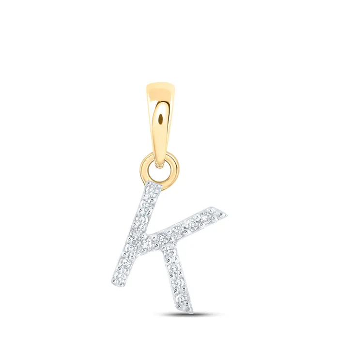 Necklaces GND Gold K Initial Letter Pendant 03 Cttw Round Natural Diamond Womens 032 grams Necklaces GND Gold K Initial Letter Pendant 03 Cttw Round Natural Diamond Womens 032 grams