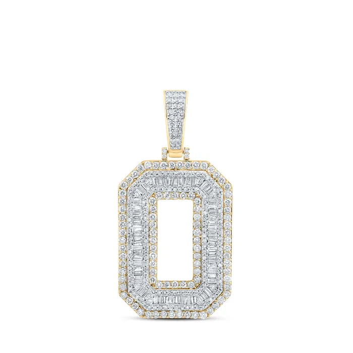 Necklaces GND Gold O Initial Letter Charm Pendant 315 Cttw Baguette Natural Diamond Mens 1235 grams Necklaces GND Gold O Initial Letter Charm Pendant 315 Cttw Baguette Natural Diamond Mens 1235 grams