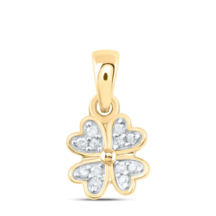 Necklaces GND Sterling Silver 112CtwDia P1 Gift Flower Pendant
