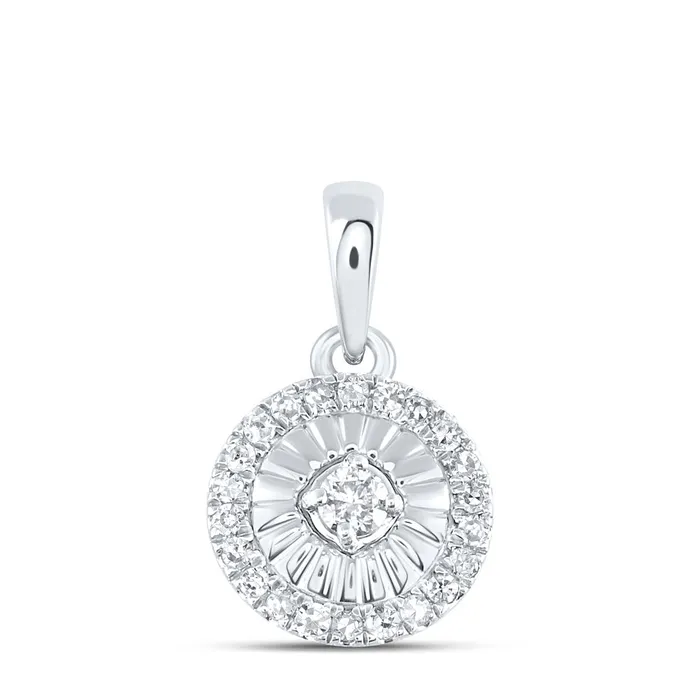 Necklaces GND Sterling Silver Cluster Pendant 18 Cttw Round Natural Diamond Womens 099 grams Necklaces GND Sterling Silver Cluster Pendant 18 Cttw Round Natural Diamond Womens 099 grams