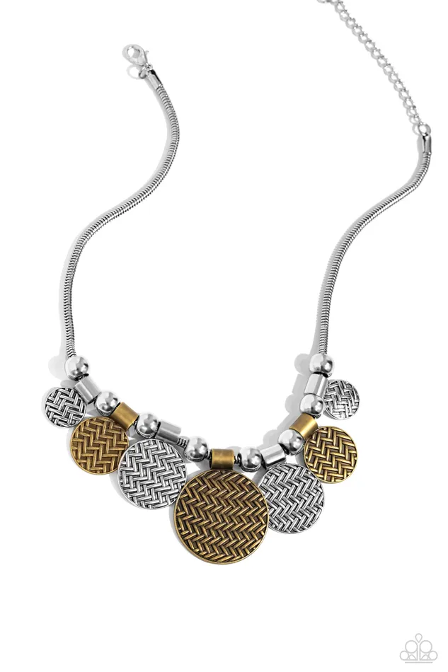 Necklaces Indigenously Urban Multi Mixed Metal Brass Silver Copper Short Necklace Paparazzi Paparazzi Accessories Necklaces Indigenously Urban Multi Mixed Metal Brass Silver Copper Short Necklace Paparazzi Paparazzi Accessories