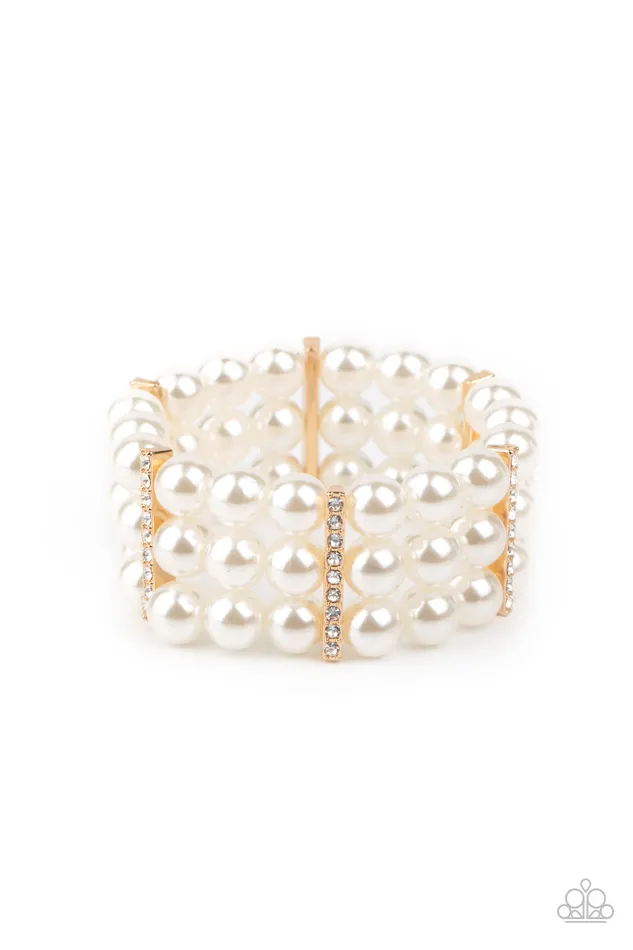 Necklaces Modern Day Majesty Gold and White Pearl Stretchy Bracelets Paparazzi Paparazzi Accessories Necklaces Modern Day Majesty Gold and White Pearl Stretchy Bracelets Paparazzi Paparazzi Accessories