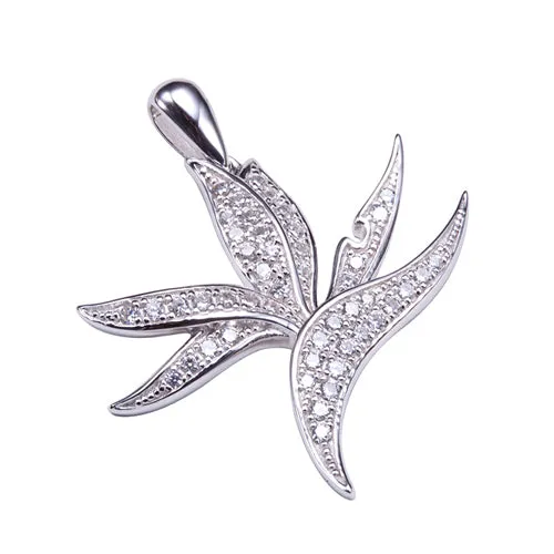 Necklaces Nakoa Jeweler Sterling Silver Pave Cubic Zirconia Bird of Paradise PendantChain Sold Separately Necklaces Nakoa Jeweler Sterling Silver Pave Cubic Zirconia Bird of Paradise PendantChain Sold Separately