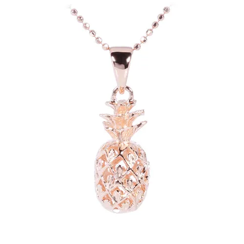Necklaces Nakoa Pink Gold Plated Sterling Silver Pineapple Pendant L Chain Sold Separately Necklaces Nakoa Pink Gold Plated Sterling Silver Pineapple Pendant L Chain Sold Separately