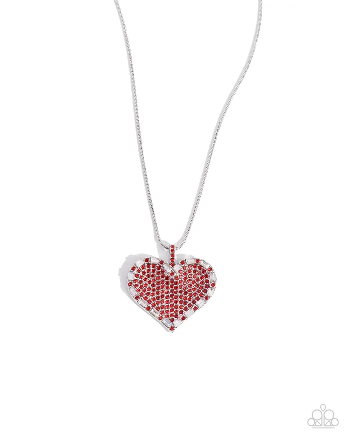 Necklaces Paparazzi Accessories Affectionate Advance Red Rhinestone Silver Heart Short Necklace Paparazzi Necklaces Paparazzi Accessories Affectionate Advance Red Rhinestone Silver Heart Short Necklace Paparazzi