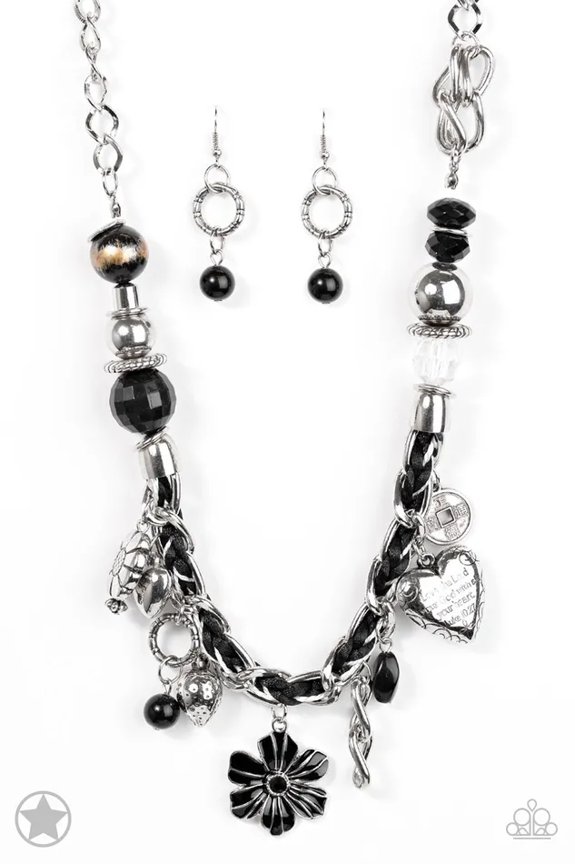 Necklaces Paparazzi Accessories Charmed I Am Sure Black Silver Chain and Charm Necklace Blockbuster Paparazzi Necklaces Paparazzi Accessories Charmed I Am Sure Black Silver Chain and Charm Necklace Blockbuster Paparazzi