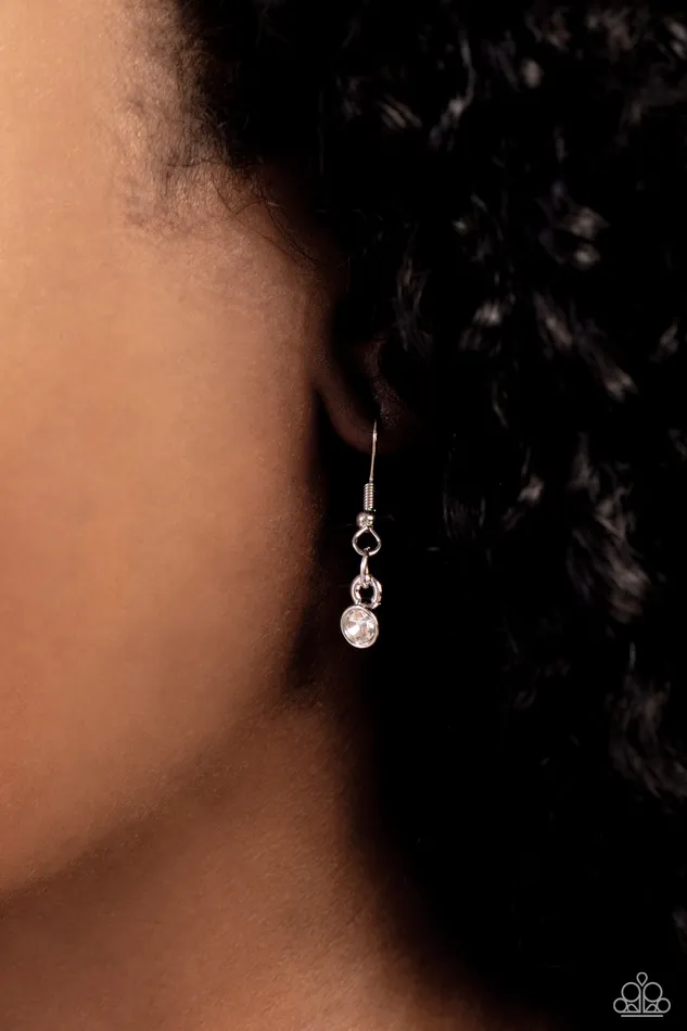 Necklaces Paparazzi Accessories Close to You Silver Dainty Teardrop Short Necklace Paparazzi