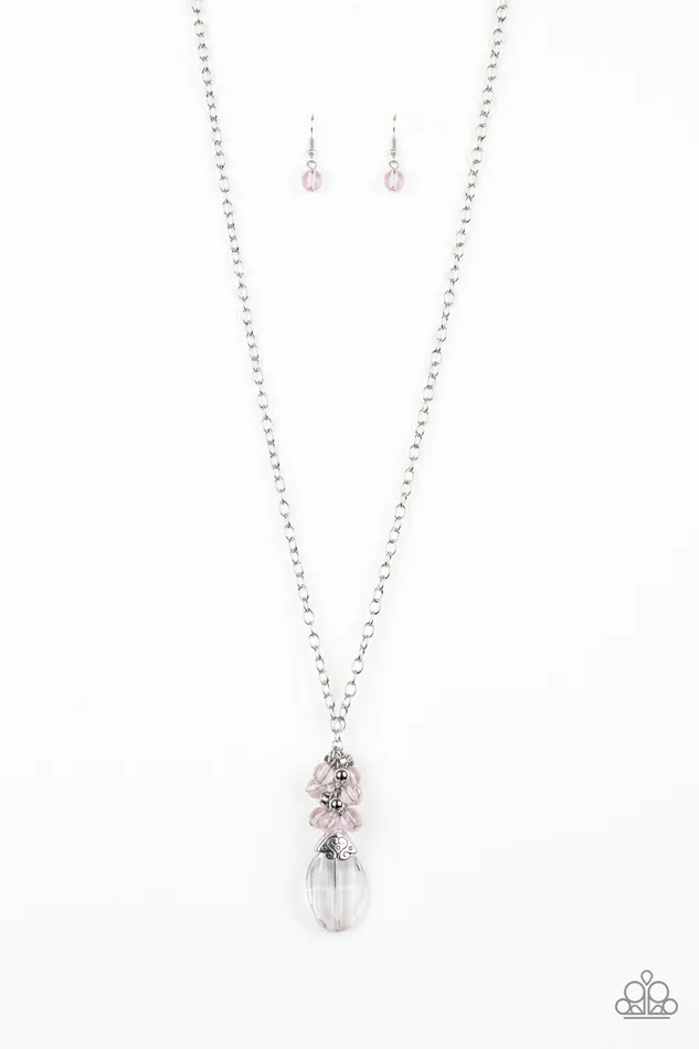 Necklaces Paparazzi Accessories Crystal Cascade Pink Gem Silver Necklace Paparazzi Necklaces Paparazzi Accessories Crystal Cascade Pink Gem Silver Necklace Paparazzi