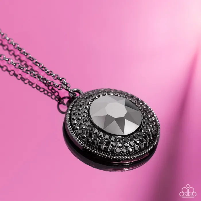 Necklaces Paparazzi Accessories Demanding Director Black Gunmetal Hematite Gem Long Necklace Paparazzi