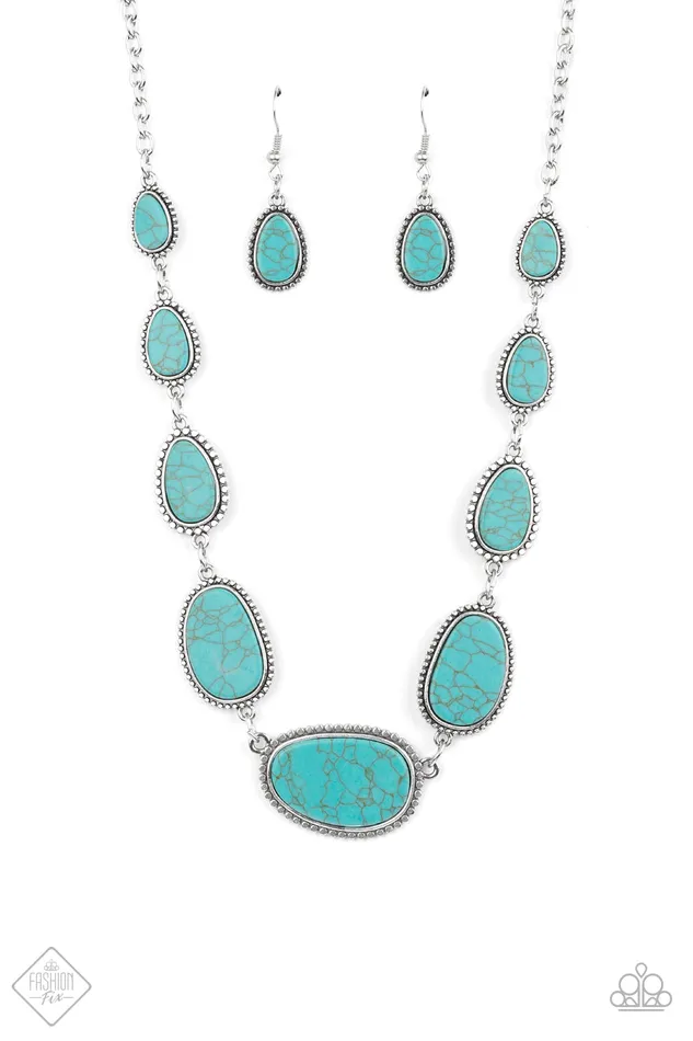 Necklaces Paparazzi Accessories Elemental Eden Blue Turquoise Silver Necklace