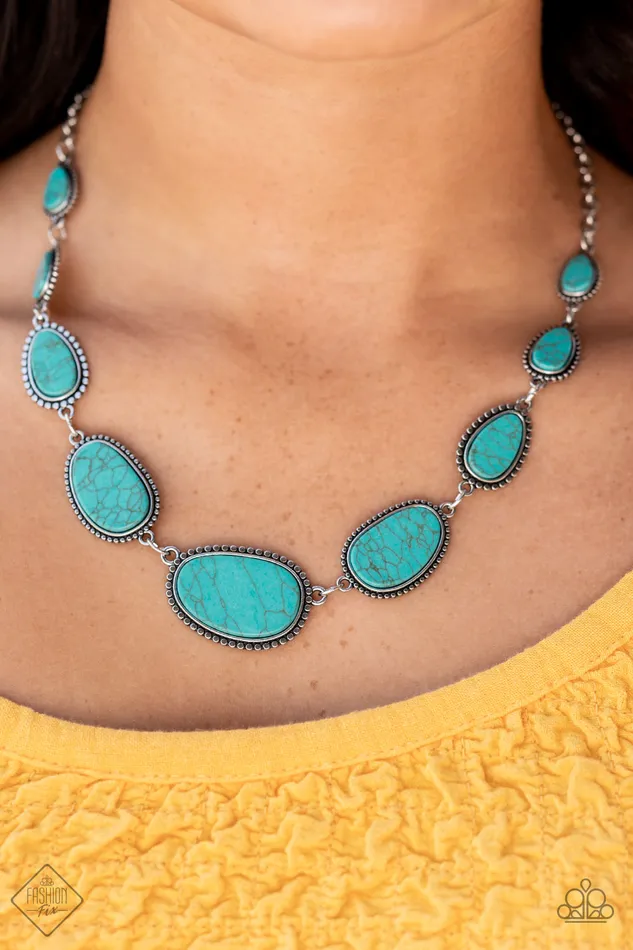 Necklaces Paparazzi Accessories Elemental Eden Blue Turquoise Silver Necklace