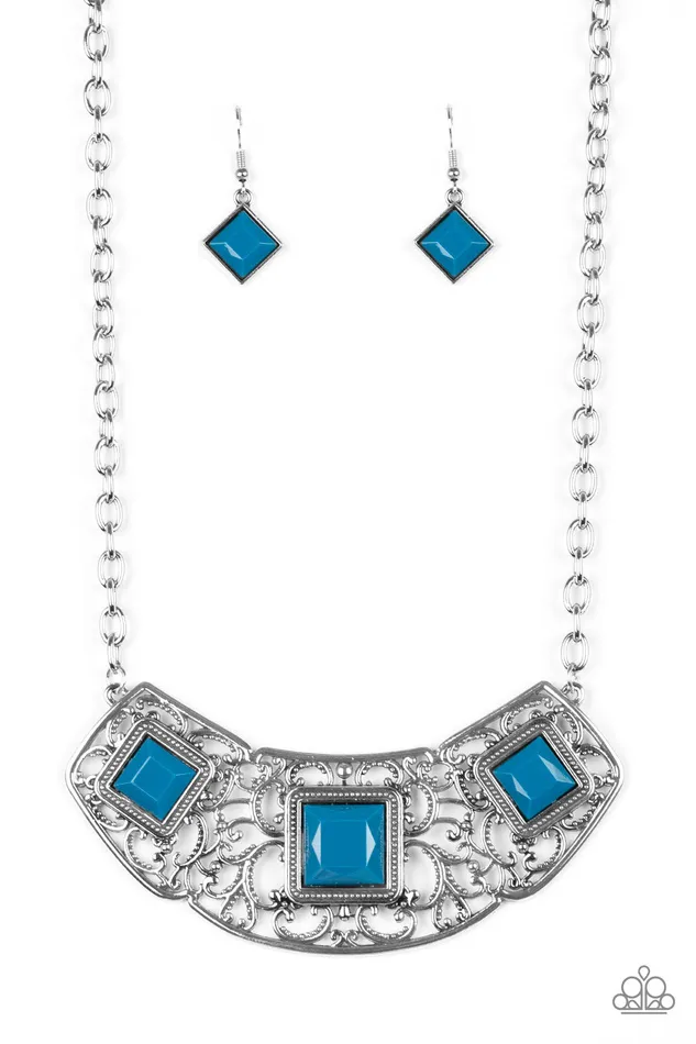 Necklaces Paparazzi Accessories Feeling IndePENDANT Blue Square Bead Silver Filigree Necklace Paparazzi Necklaces Paparazzi Accessories Feeling IndePENDANT Blue Square Bead Silver Filigree Necklace Paparazzi