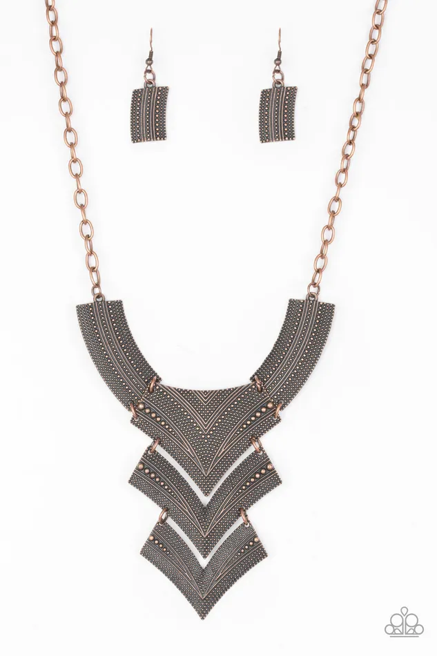 Necklaces Paparazzi Accessories Fiercely Pharaoh Copper Plate Statement Necklace Paparazzi Necklaces Paparazzi Accessories Fiercely Pharaoh Copper Plate Statement Necklace Paparazzi