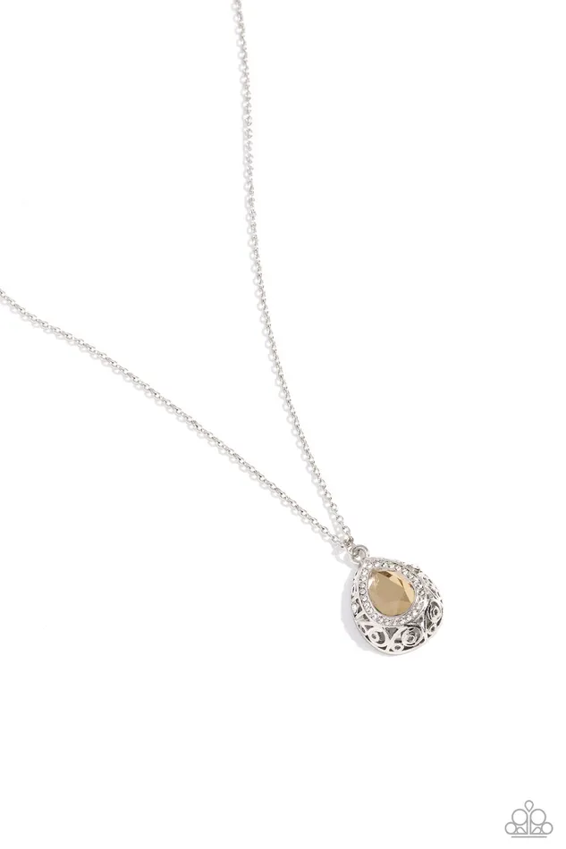 Necklaces Paparazzi Accessories Gracefully Glamorous Brown Gem Silver Short Necklace Paparazzi Necklaces Paparazzi Accessories Gracefully Glamorous Brown Gem Silver Short Necklace Paparazzi