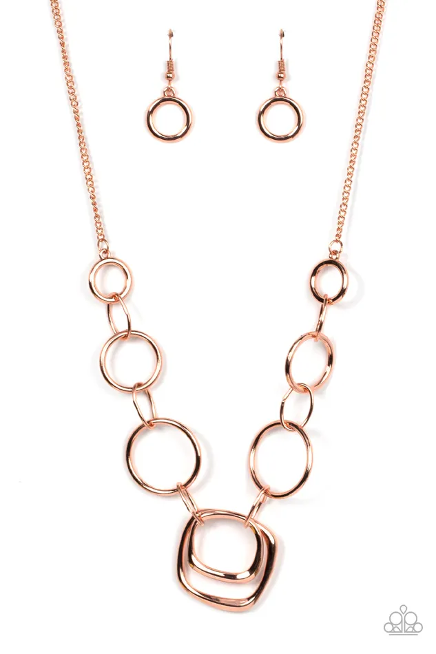 Necklaces Paparazzi Accessories Linked Up Luminosity Copper Shiny Circle Necklace Paparazzi Necklaces Paparazzi Accessories Linked Up Luminosity Copper Shiny Circle Necklace Paparazzi