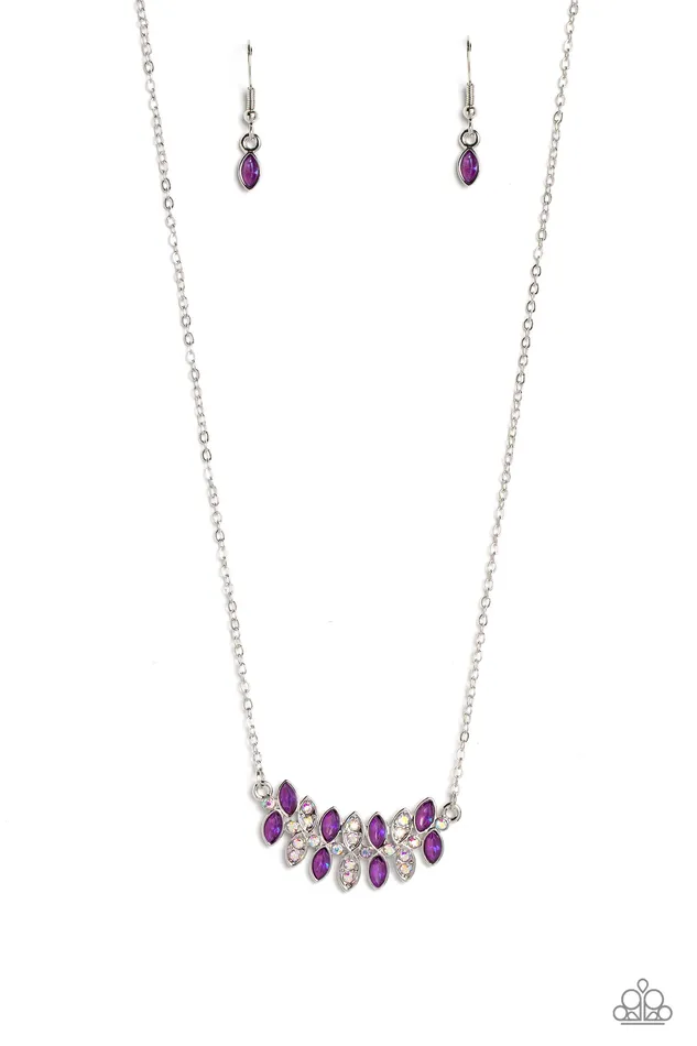 Necklaces Paparazzi Accessories Lustrous Laurels Purple and Iridescent Rhinestone Silver Necklace Paparazzi Necklaces Paparazzi Accessories Lustrous Laurels Purple and Iridescent Rhinestone Silver Necklace Paparazzi