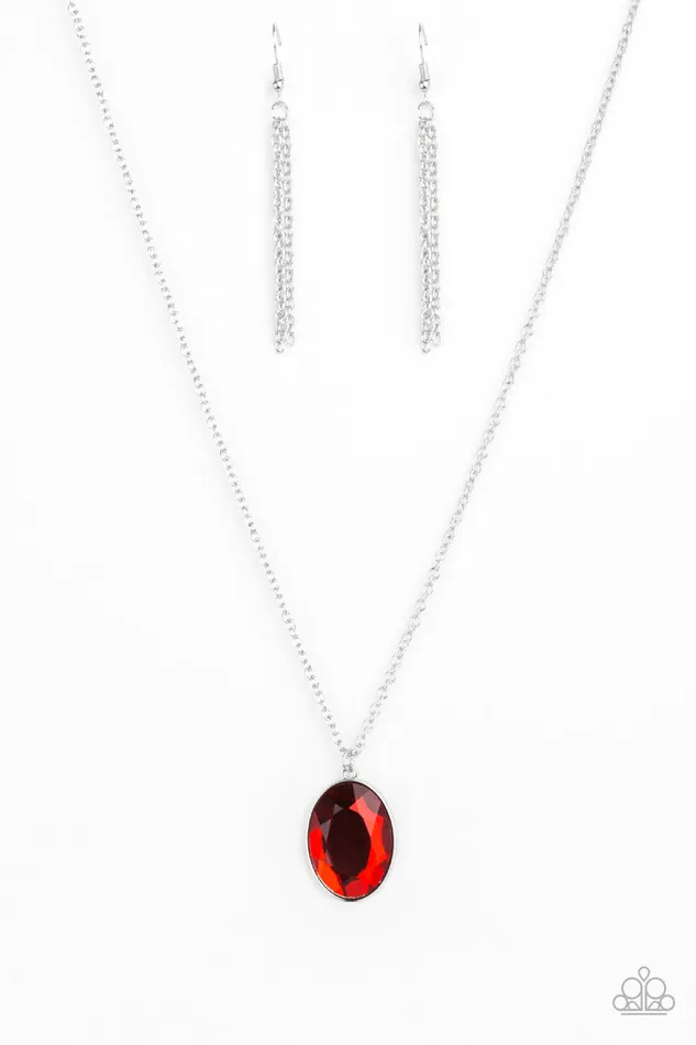 Necklaces Paparazzi Accessories Paparazzi Definitely Duchess Red Gem Silver Frame Short Necklace Necklaces Paparazzi Accessories Paparazzi Definitely Duchess Red Gem Silver Frame Short Necklace