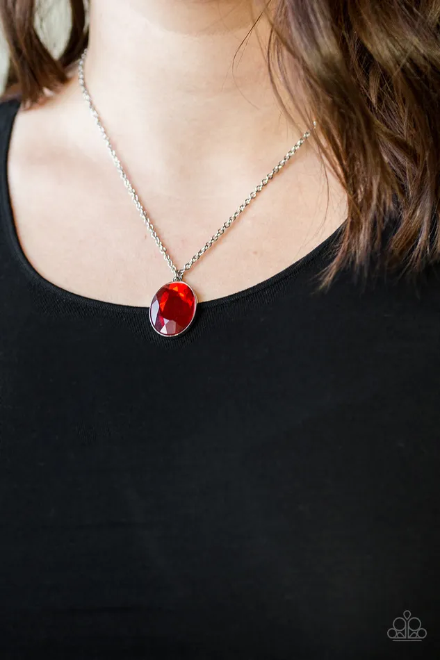 Necklaces Paparazzi Accessories Paparazzi Definitely Duchess Red Gem Silver Frame Short Necklace Necklaces Paparazzi Accessories Paparazzi Definitely Duchess Red Gem Silver Frame Short Necklace