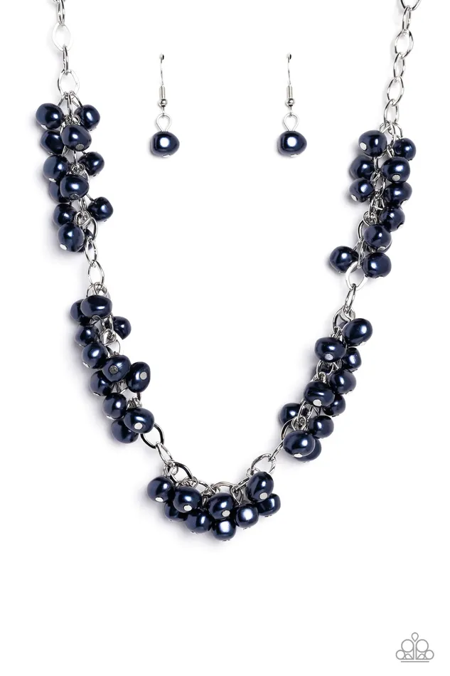 Necklaces Paparazzi Accessories Pearl Parlor Blue Pearl Silver Short Necklace Paparazzi Necklaces Paparazzi Accessories Pearl Parlor Blue Pearl Silver Short Necklace Paparazzi