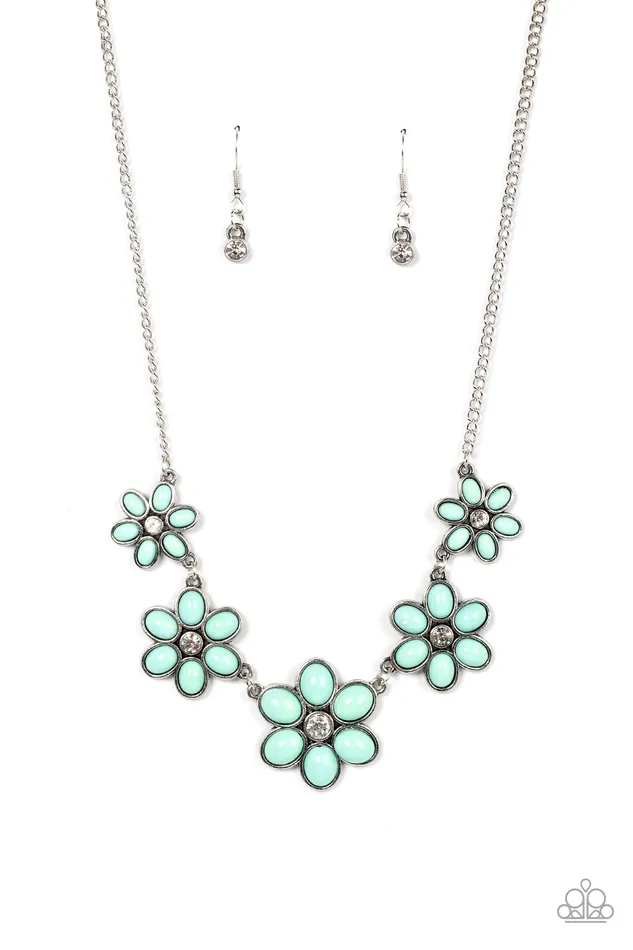 Necklaces Paparazzi Accessories Prairie Party Green Blue Flower Bead Rhinestone Center Silver Necklace Paparazzi Necklaces Paparazzi Accessories Prairie Party Green Blue Flower Bead Rhinestone Center Silver Necklace Paparazzi