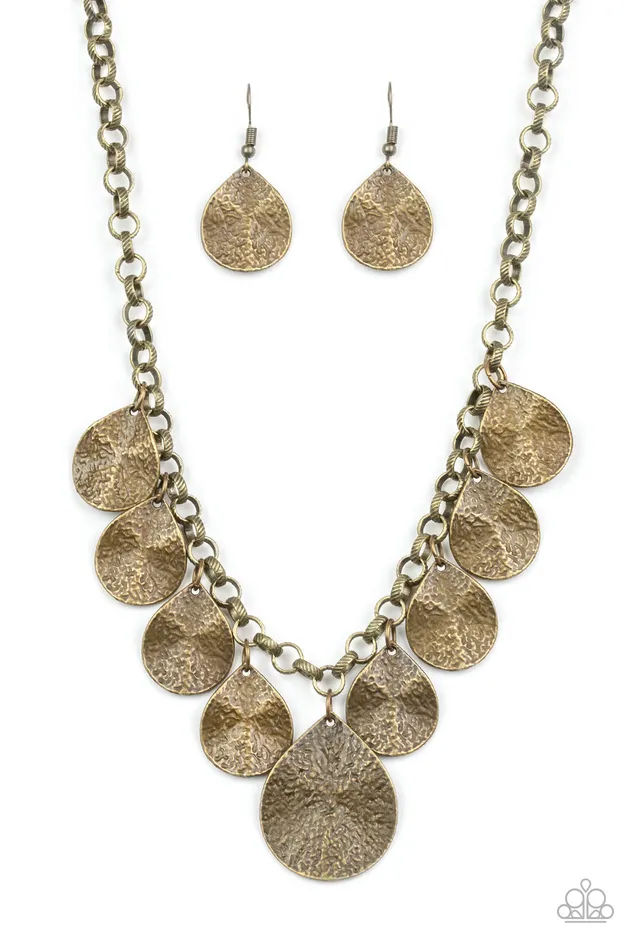 Necklaces Paparazzi Accessories Texture Storm Paparazzi Brass Hammered Teardrop Necklace Necklaces Paparazzi Accessories Texture Storm Paparazzi Brass Hammered Teardrop Necklace