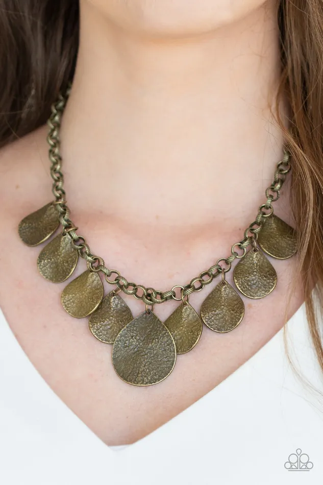 Necklaces Paparazzi Accessories Texture Storm Paparazzi Brass Hammered Teardrop Necklace Necklaces Paparazzi Accessories Texture Storm Paparazzi Brass Hammered Teardrop Necklace