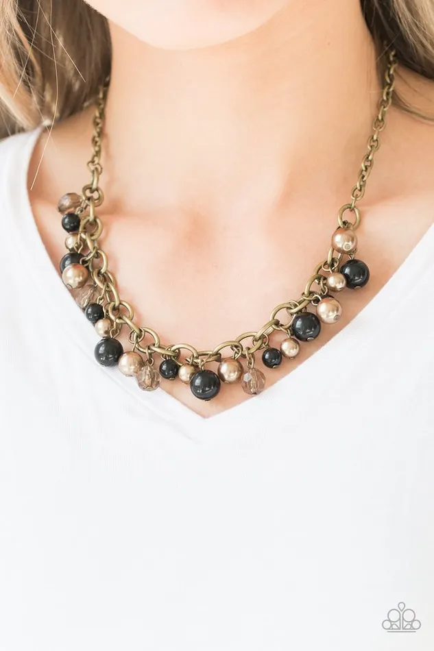 Necklaces Paparazzi Accessories The GRIT Crowd Black Brown Crystal Bead Necklace Paparazzi
