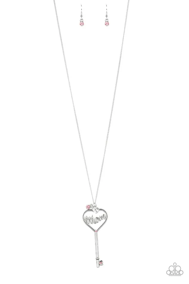 Necklaces Paparazzi Accessories The Key to Moms Heart Paparazzi Pink Rhinestone Silver Filigree Key Pendant Necklace Necklaces Paparazzi Accessories The Key to Moms Heart Paparazzi Pink Rhinestone Silver Filigree Key Pendant Necklace