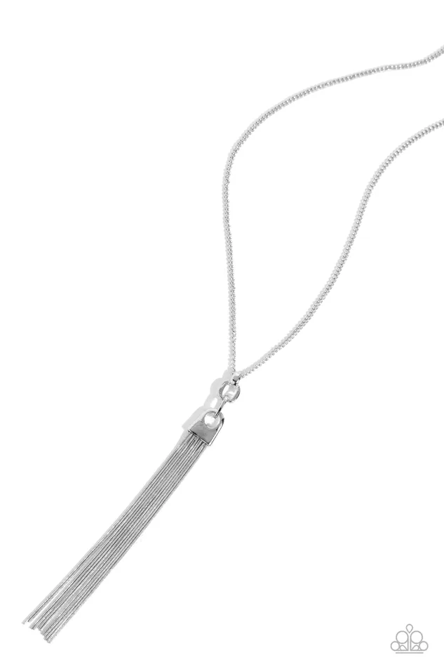 Necklaces Paparazzi Accessories The STRANDS of Time Silver Snake Chain Tassel Long Necklace Paparazzi Necklaces Paparazzi Accessories The STRANDS of Time Silver Snake Chain Tassel Long Necklace Paparazzi