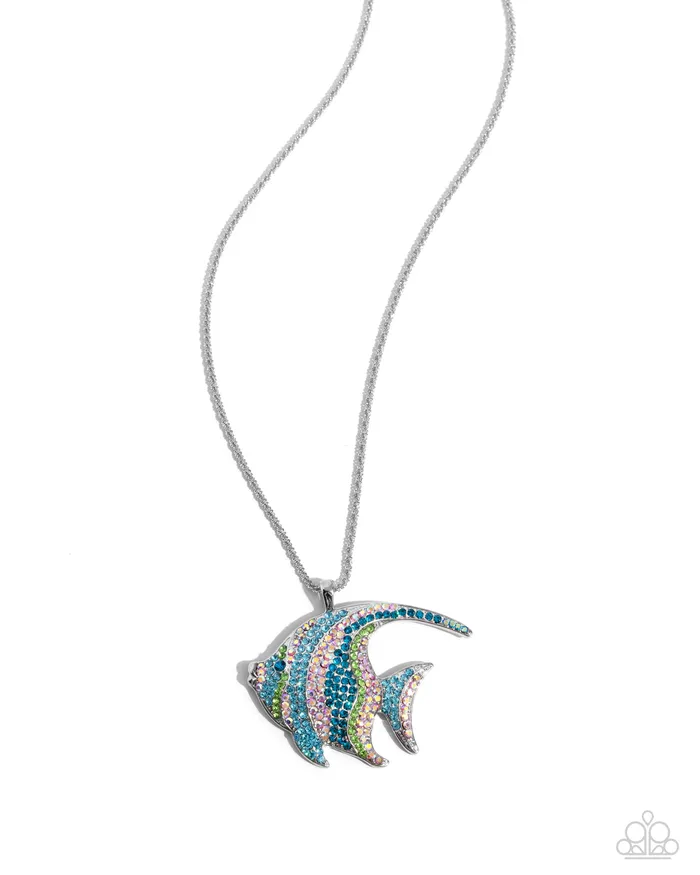 Necklaces Paparazzi Accessories Tropical Talent Multi Iridescent Blue Green Rhinestone Silver Fish Short Necklace Paparazzi Necklaces Paparazzi Accessories Tropical Talent Multi Iridescent Blue Green Rhinestone Silver Fish Short Necklace Paparazzi